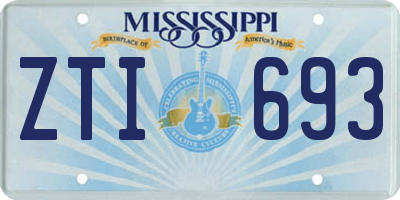 MS license plate ZTI693