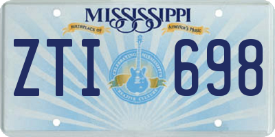 MS license plate ZTI698