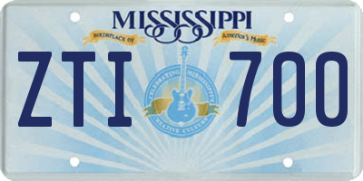 MS license plate ZTI700