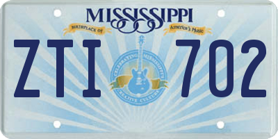MS license plate ZTI702