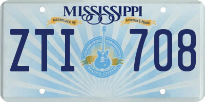 MS license plate ZTI708