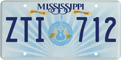 MS license plate ZTI712