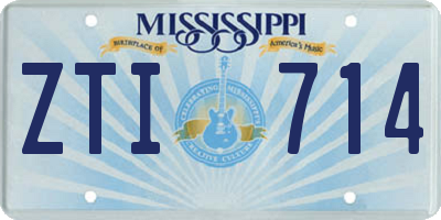 MS license plate ZTI714