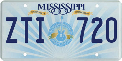 MS license plate ZTI720