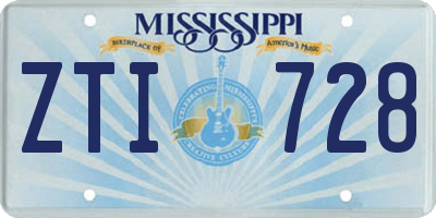 MS license plate ZTI728