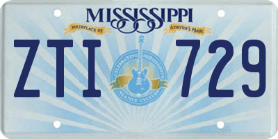 MS license plate ZTI729