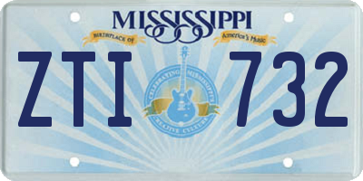 MS license plate ZTI732