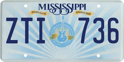 MS license plate ZTI736