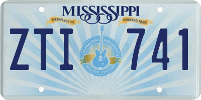 MS license plate ZTI741