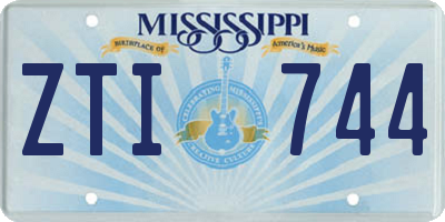 MS license plate ZTI744
