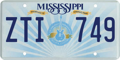 MS license plate ZTI749