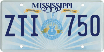 MS license plate ZTI750
