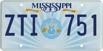 MS license plate ZTI751