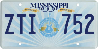 MS license plate ZTI752