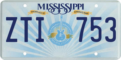 MS license plate ZTI753