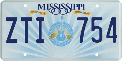 MS license plate ZTI754