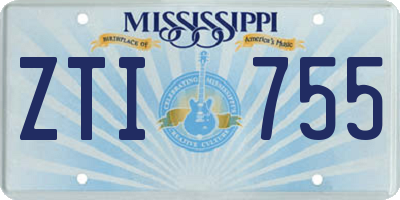 MS license plate ZTI755