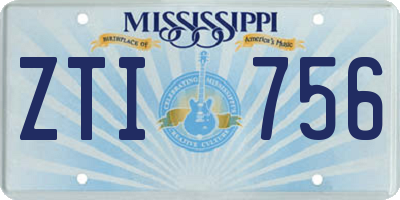 MS license plate ZTI756