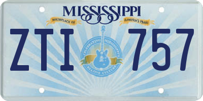 MS license plate ZTI757