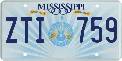 MS license plate ZTI759