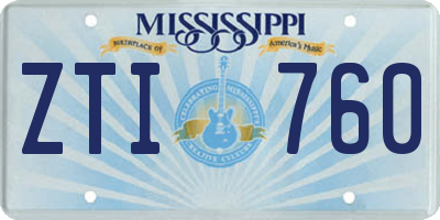 MS license plate ZTI760
