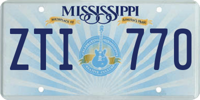MS license plate ZTI770