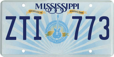 MS license plate ZTI773