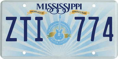 MS license plate ZTI774