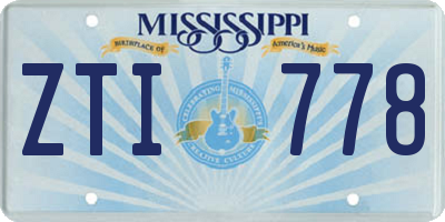 MS license plate ZTI778