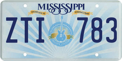 MS license plate ZTI783