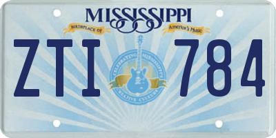 MS license plate ZTI784