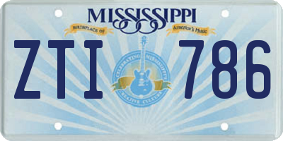 MS license plate ZTI786