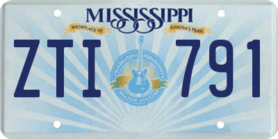 MS license plate ZTI791