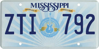 MS license plate ZTI792