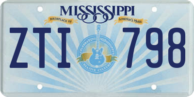 MS license plate ZTI798