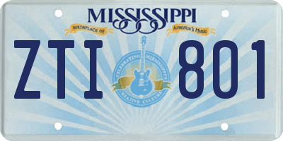 MS license plate ZTI801