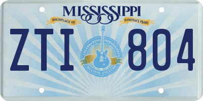 MS license plate ZTI804