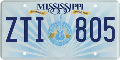 MS license plate ZTI805