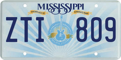 MS license plate ZTI809