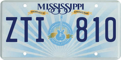 MS license plate ZTI810