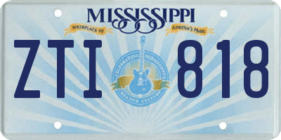 MS license plate ZTI818