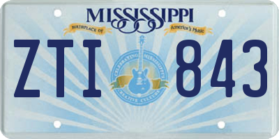 MS license plate ZTI843