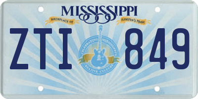MS license plate ZTI849