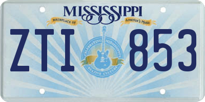 MS license plate ZTI853