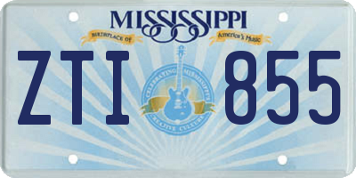 MS license plate ZTI855