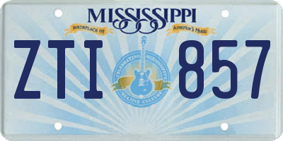 MS license plate ZTI857