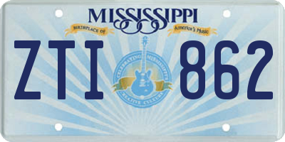 MS license plate ZTI862