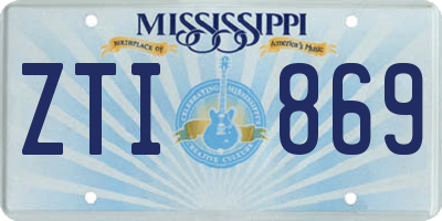 MS license plate ZTI869