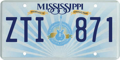 MS license plate ZTI871