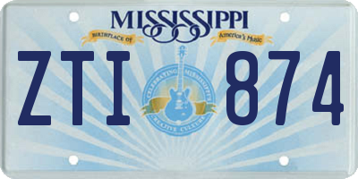 MS license plate ZTI874